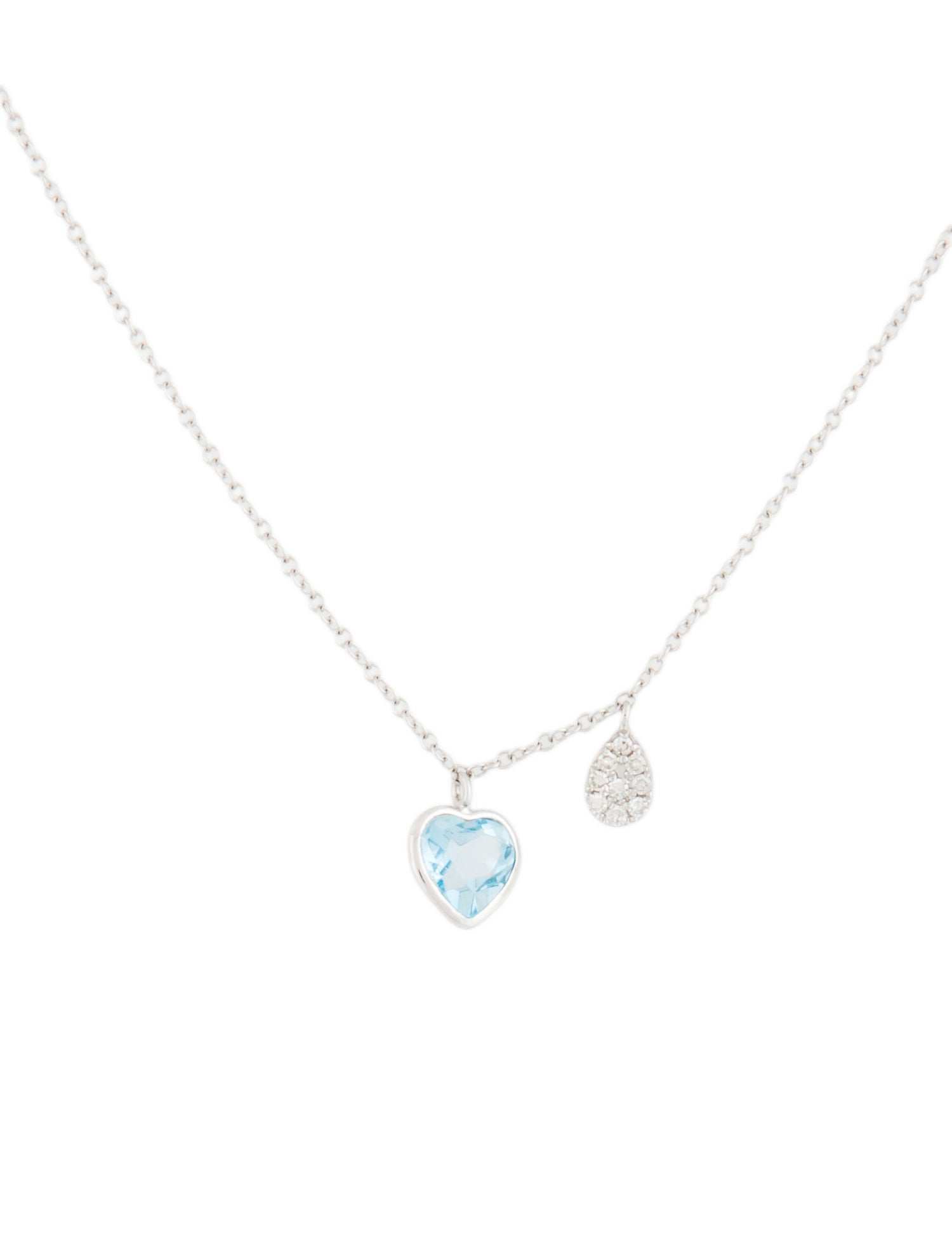 Meira T 14K Topaz & Diamond Heart Pendant Necklace