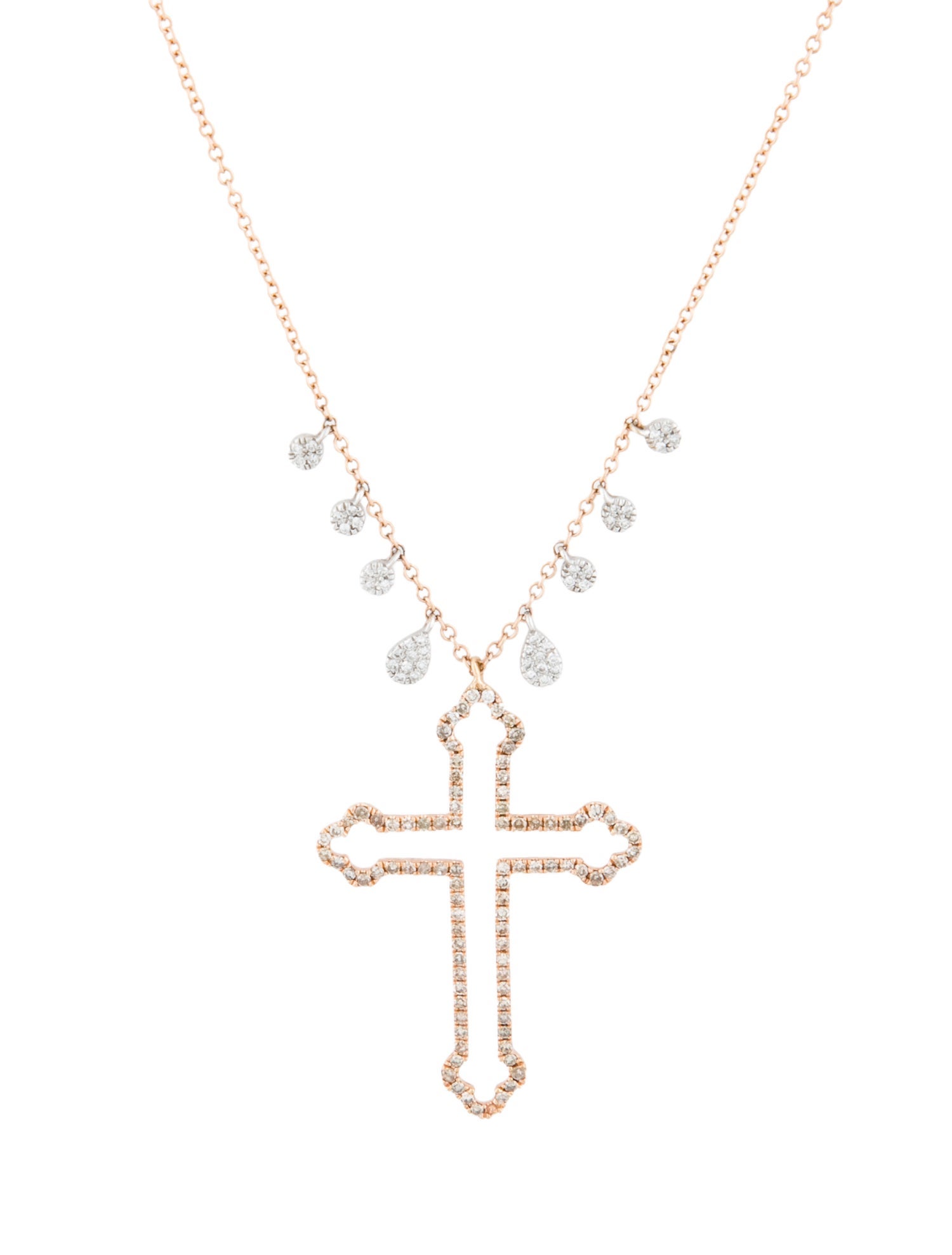 Meira T 14K Diamond Cross Pendant Necklace