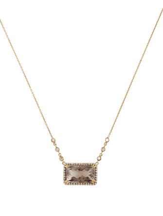 Meira T 14K Smoky Quartz & Diamond Pendant Necklace