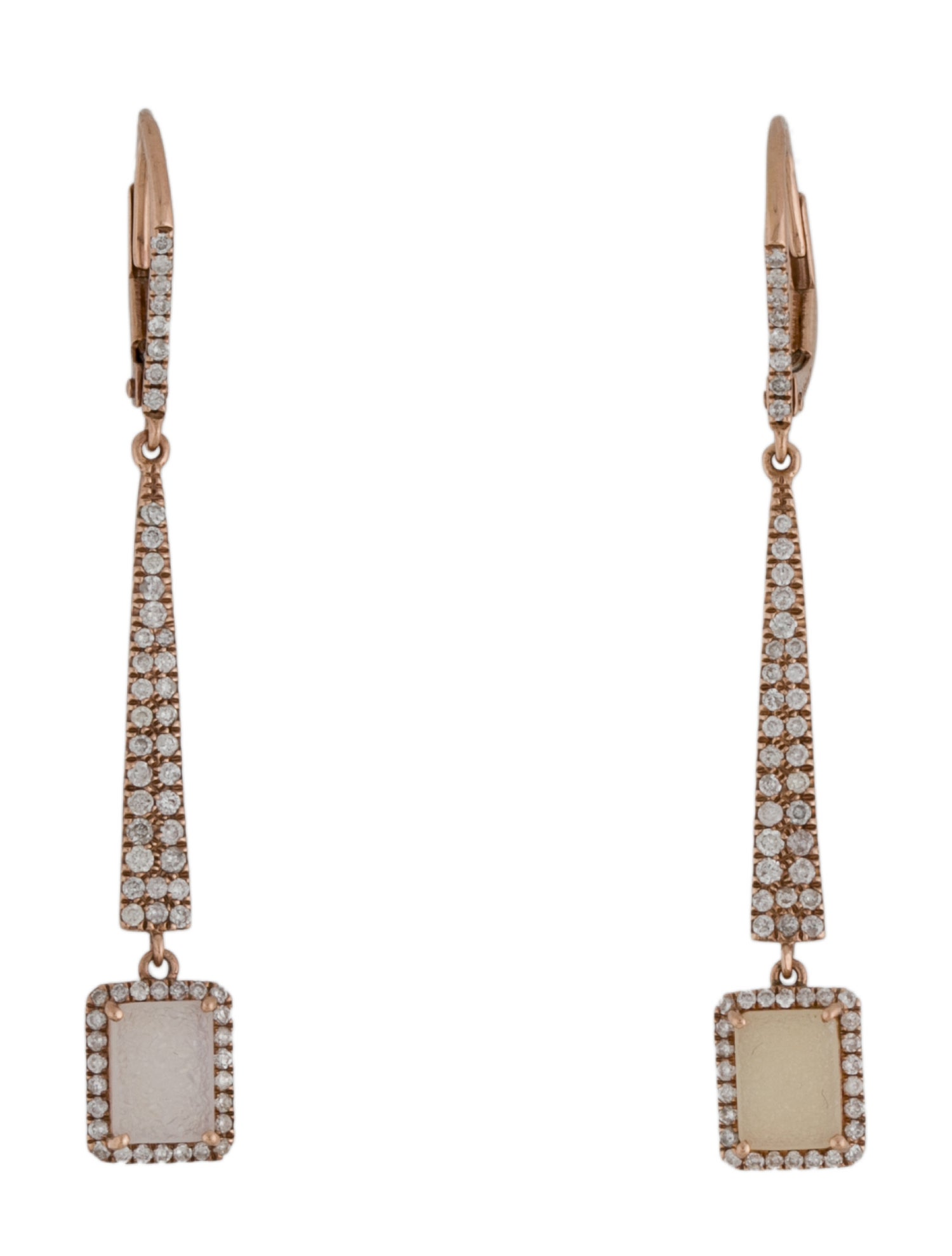 Meira T 14K Diamond-Accented Druzy & Mother-of-Pearl Doublet Drop Earrings