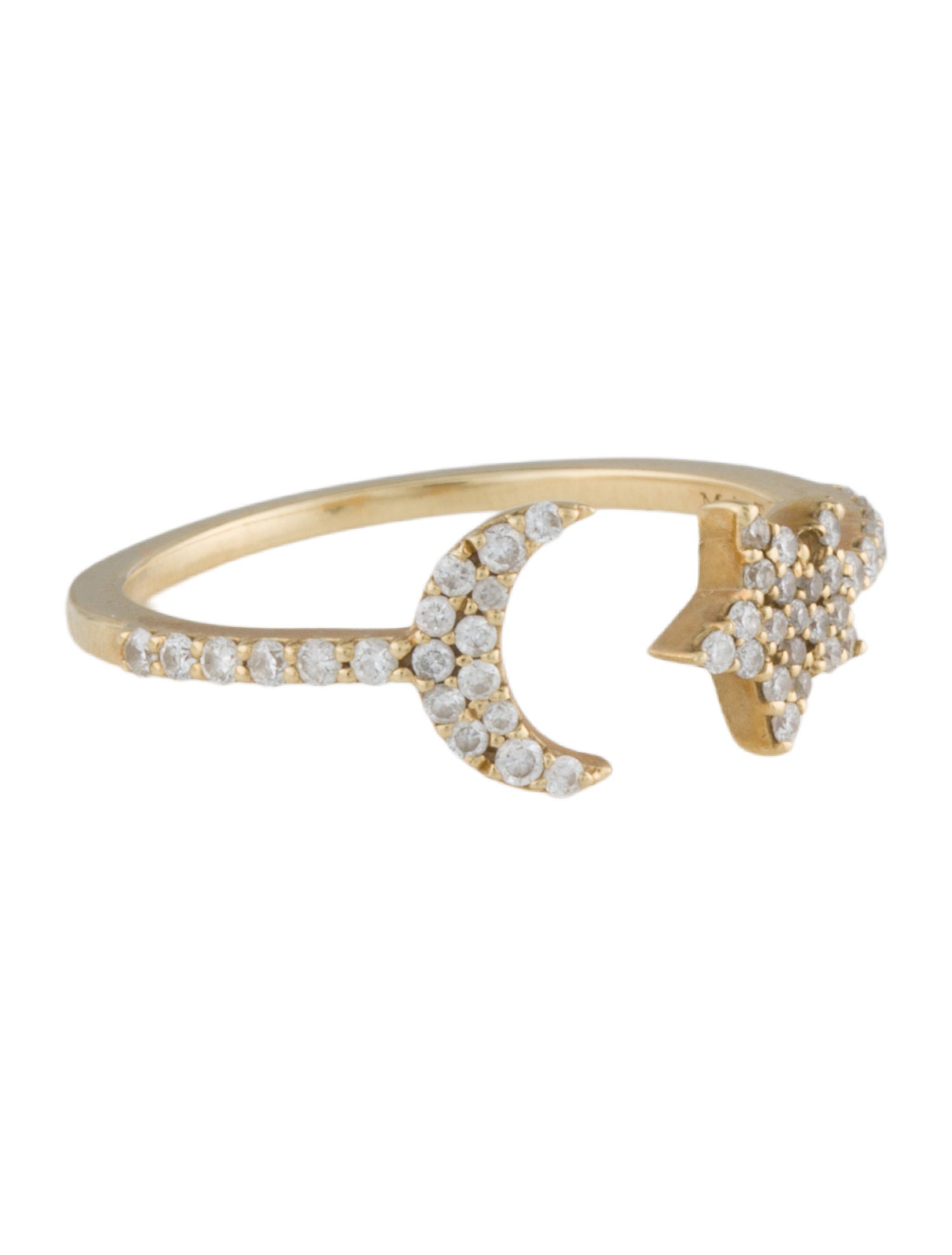Meira T 14K Diamond Moon and Star Ring