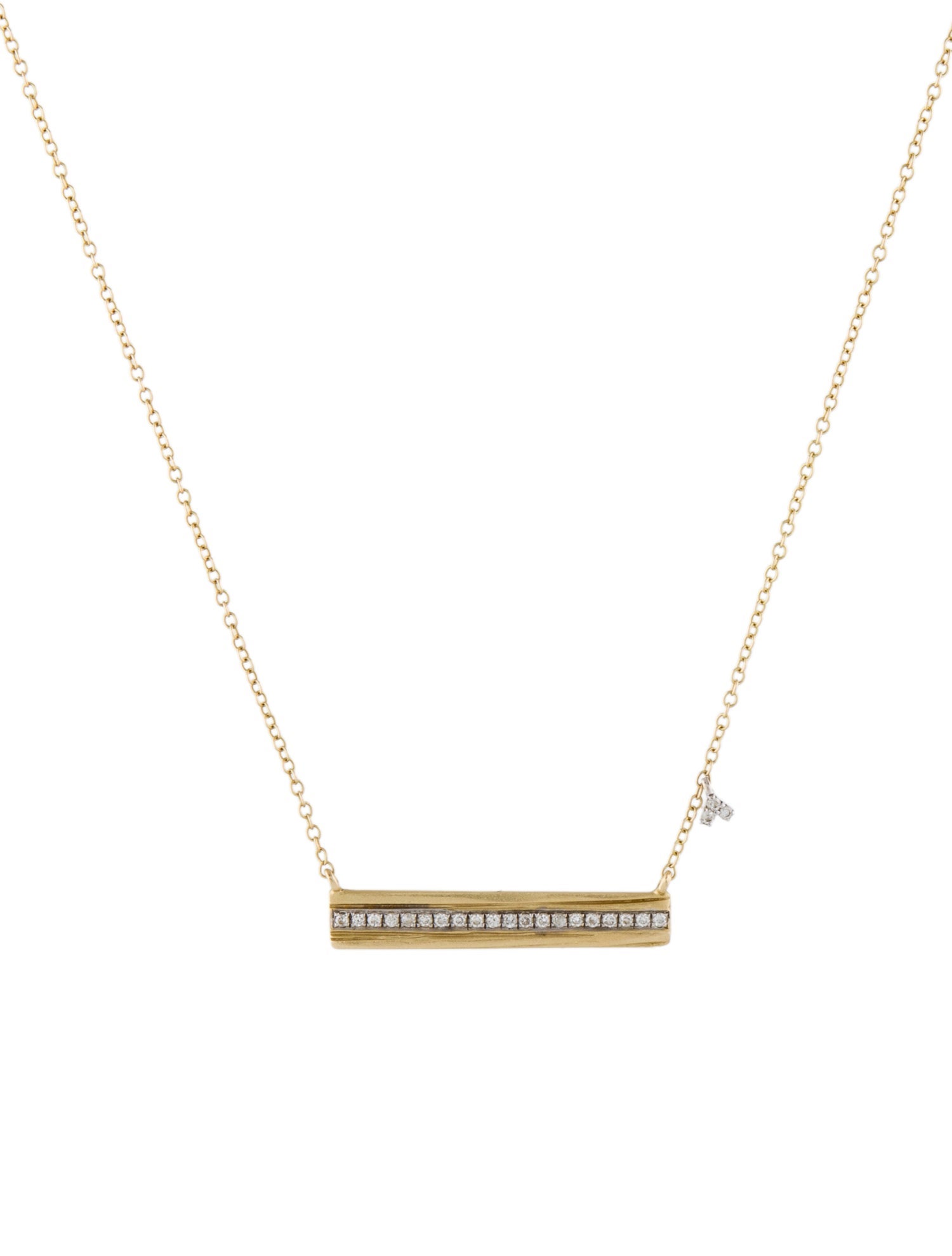 Meira T 14K Diamond Bar Pendant Necklace