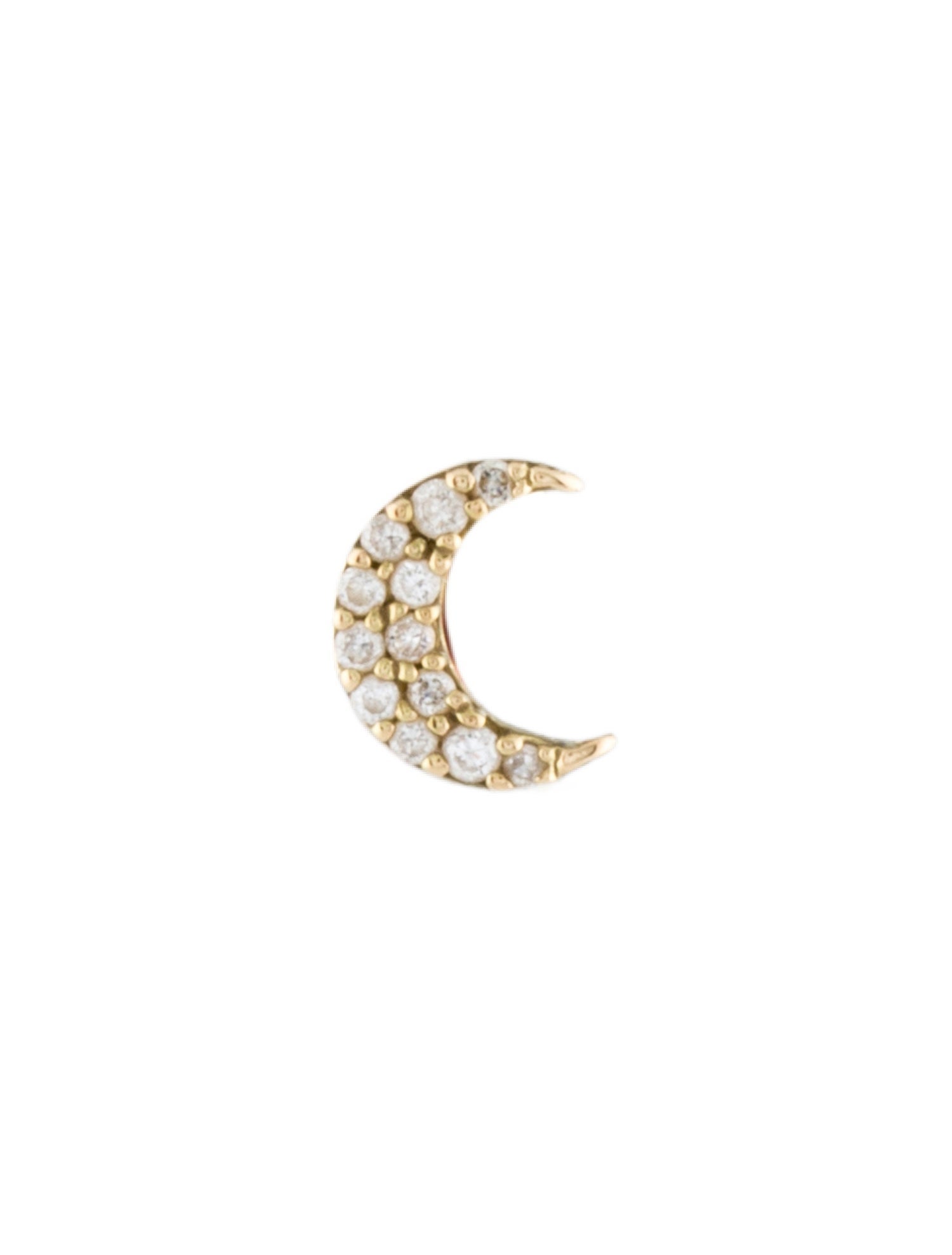 Meira T 14K Diamond Moon Single Stud Earring