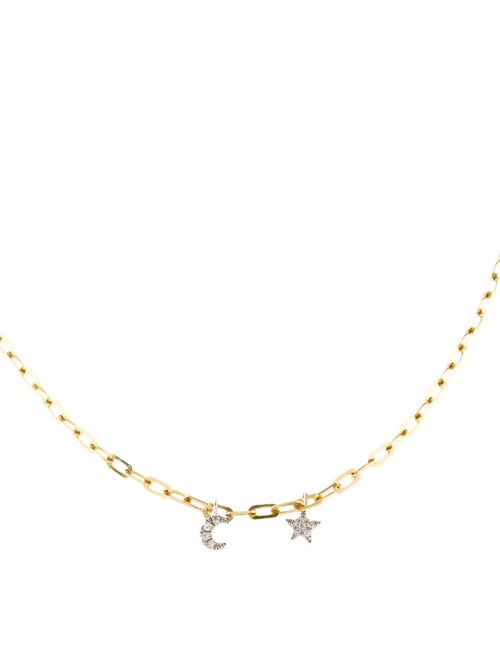 Meira T 14K Star & Moon Paperclip Chain Necklace