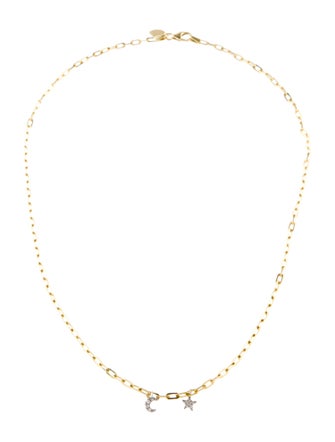 Meira T 14K Star & Moon Paperclip Chain Necklace
