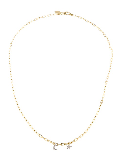 Meira T 14K Star & Moon Paperclip Chain Necklace
