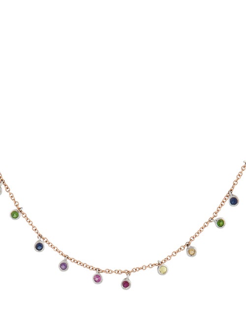 Meira T 14K Multistone Rainbow Necklace
