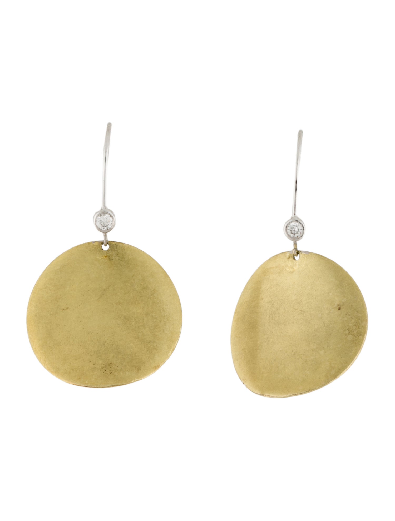 Meira T 14K Diamond Drop Disc Earrings