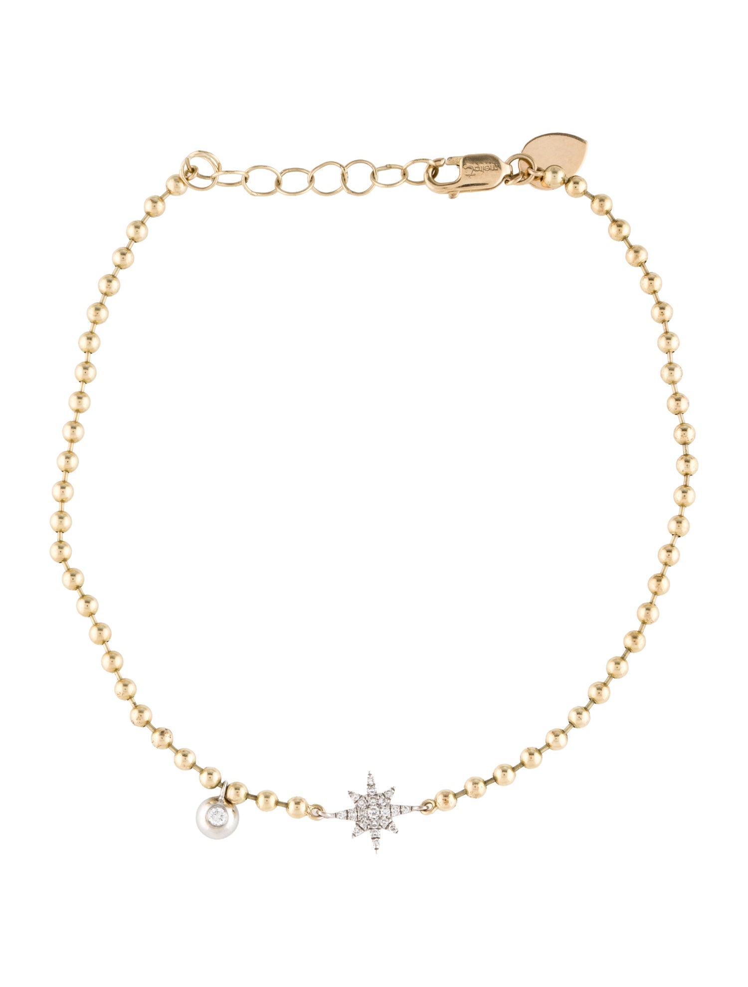 Meira T 14K Diamond Star Charm Bracelet