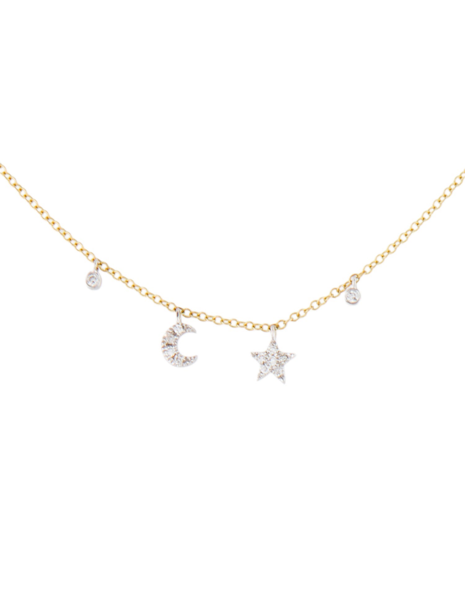 Meira T 14K Diamond Mini Moon & Star Pendant Necklace