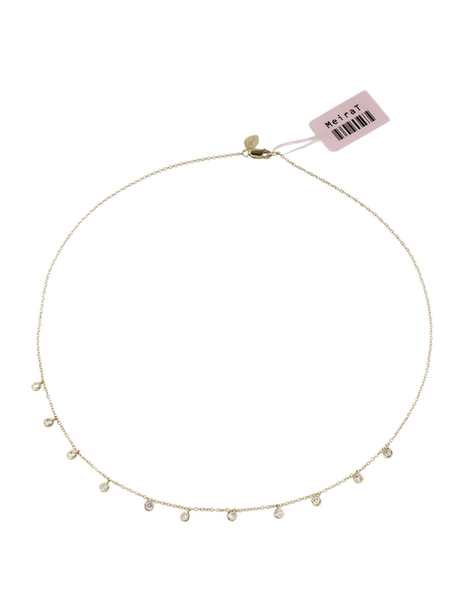 Meira T 14K Diamond Bezel Station Necklace