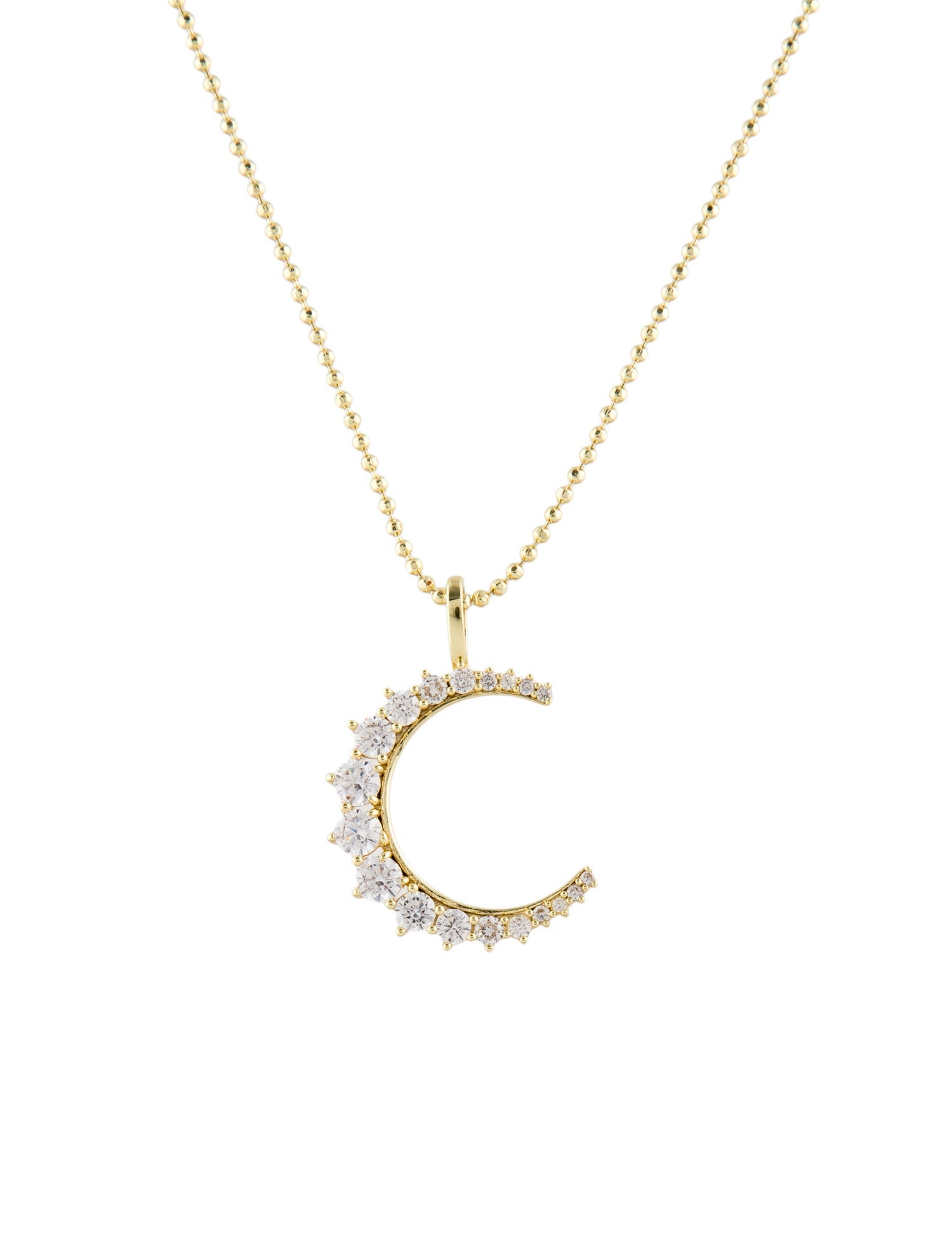 Melinda Maria Crystal Moon Pendant Necklace