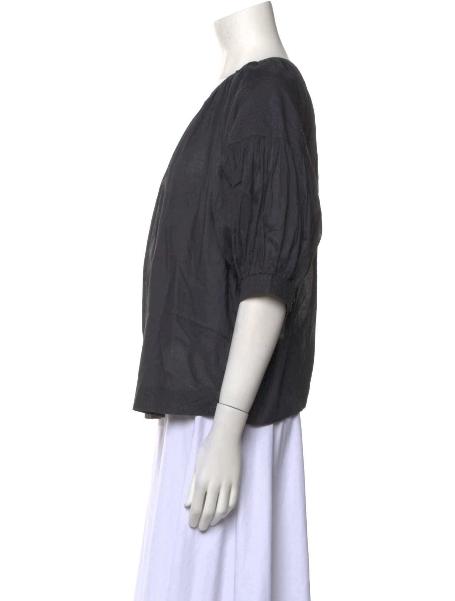 Merlette Scoop Neck Three-Quarter Sleeve Blouse