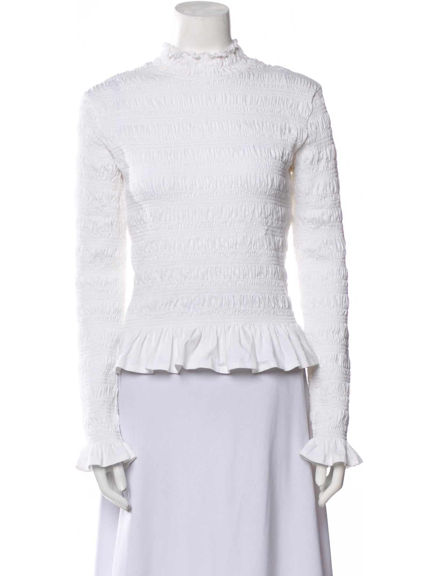 Merlette Mock Neck Long Sleeve Blouse