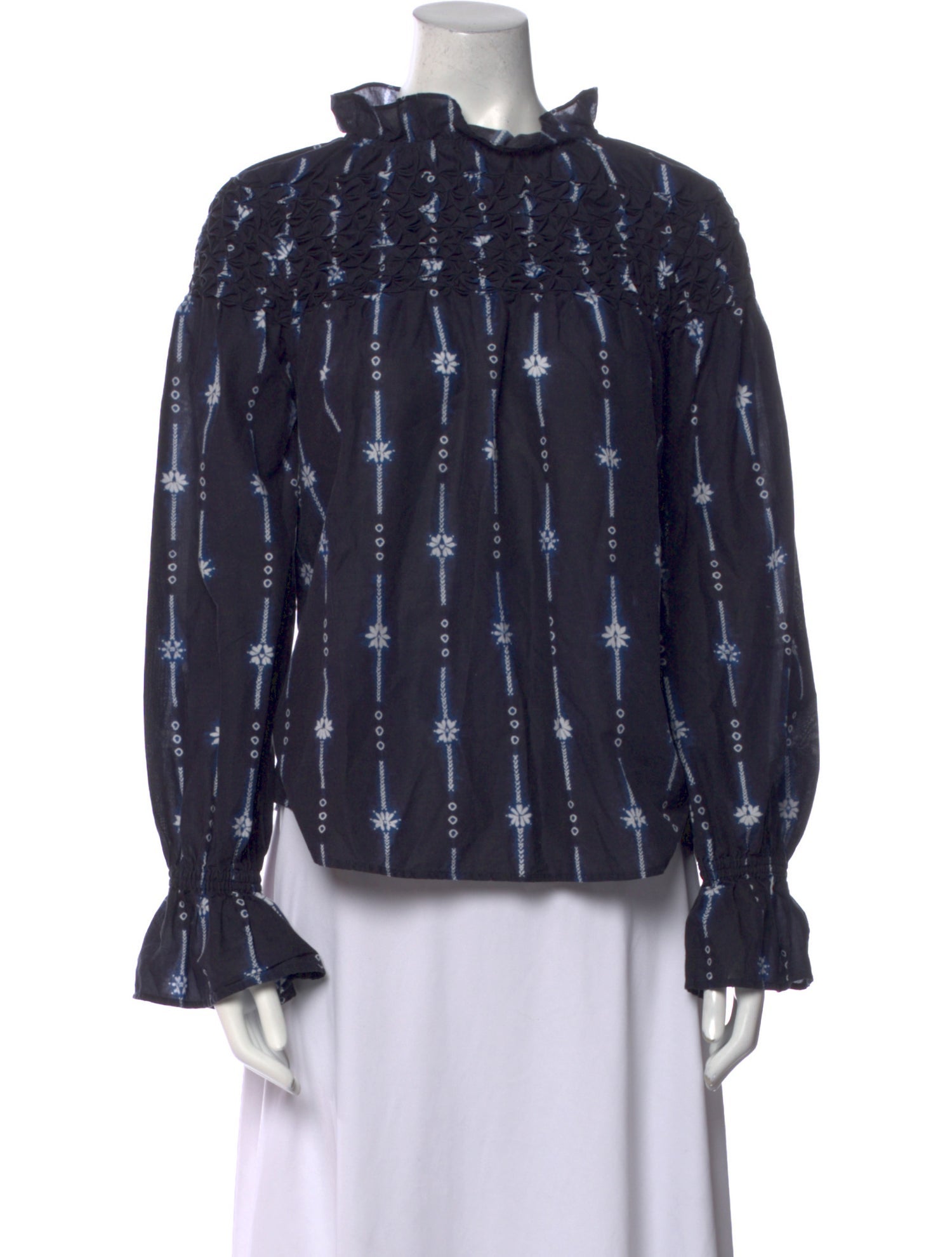 Merlette Printed Mock Neck Blouse