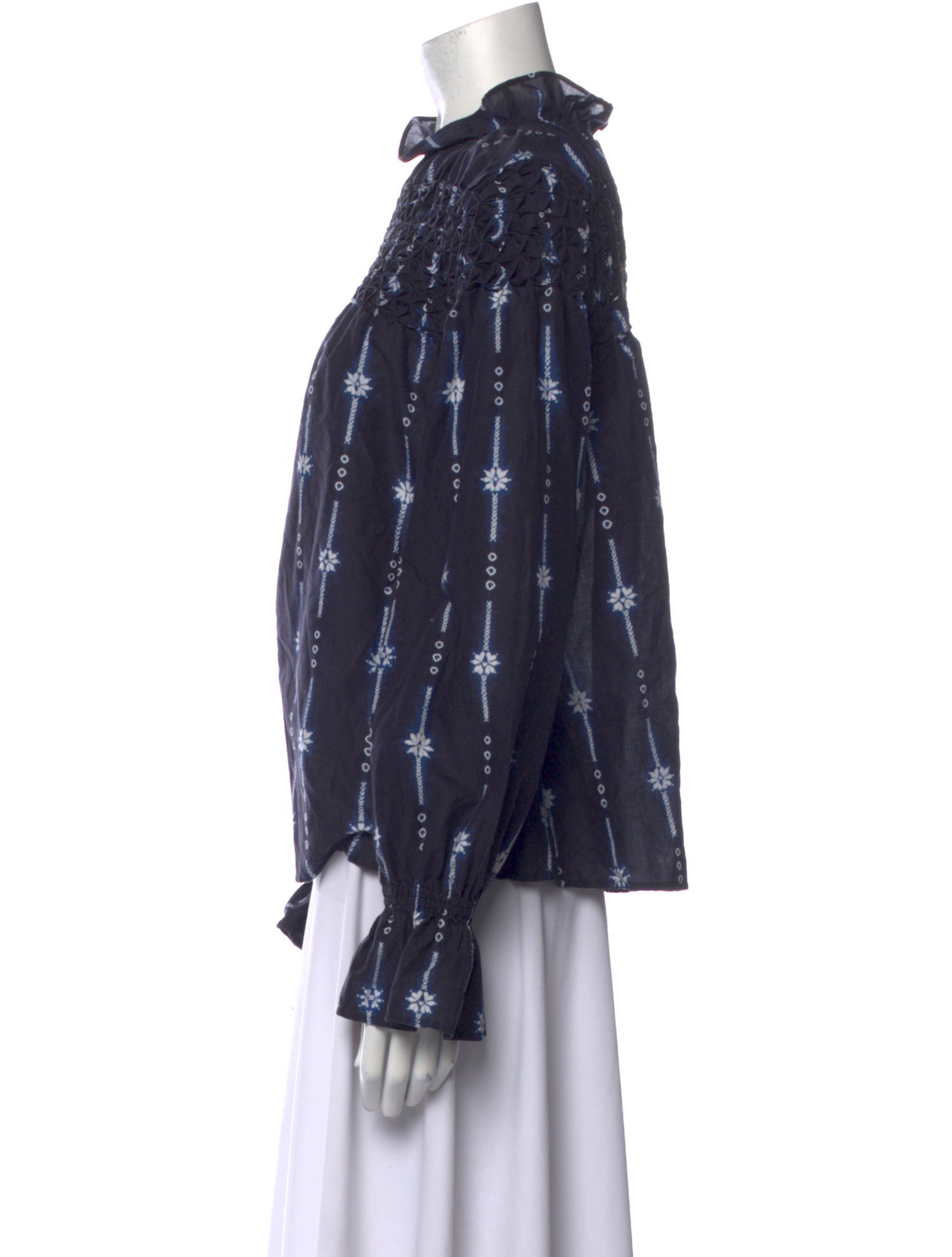 Merlette Printed Mock Neck Blouse