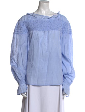 Merlette Scoop Neck Long Sleeve Blouse