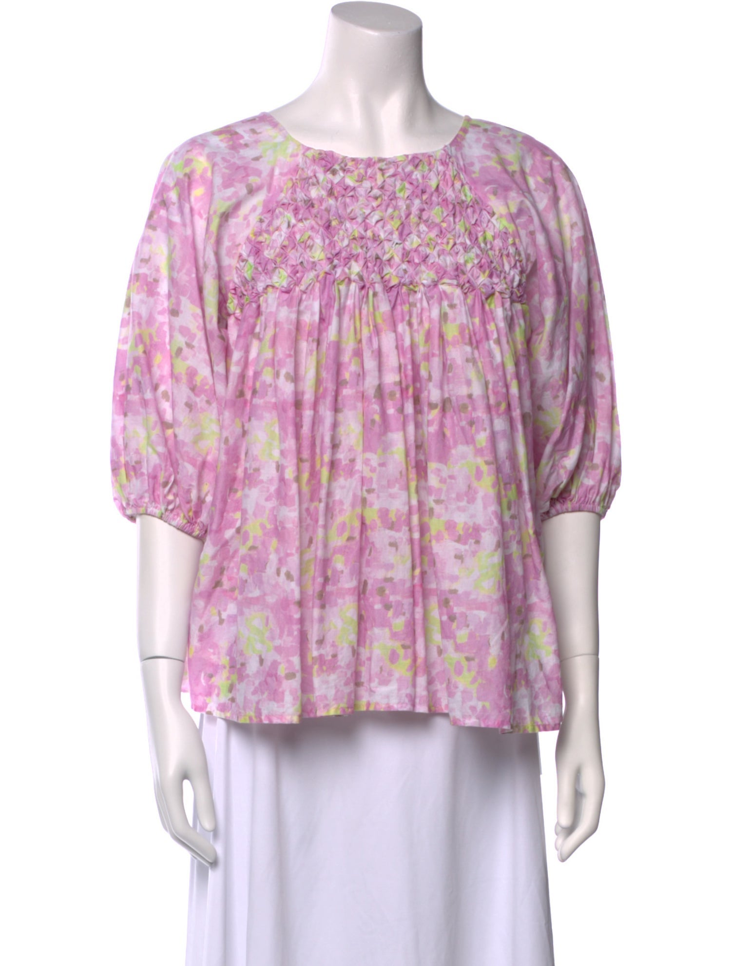 Merlette Printed Scoop Neck Blouse