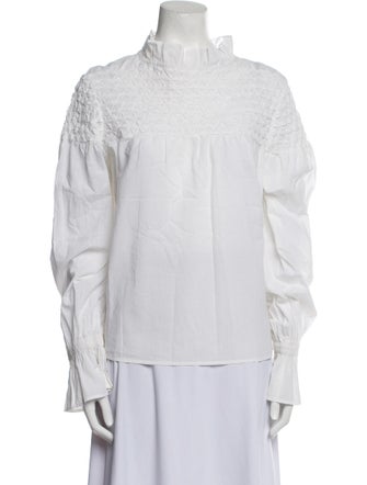 Merlette Mock Neck Long Sleeve Blouse