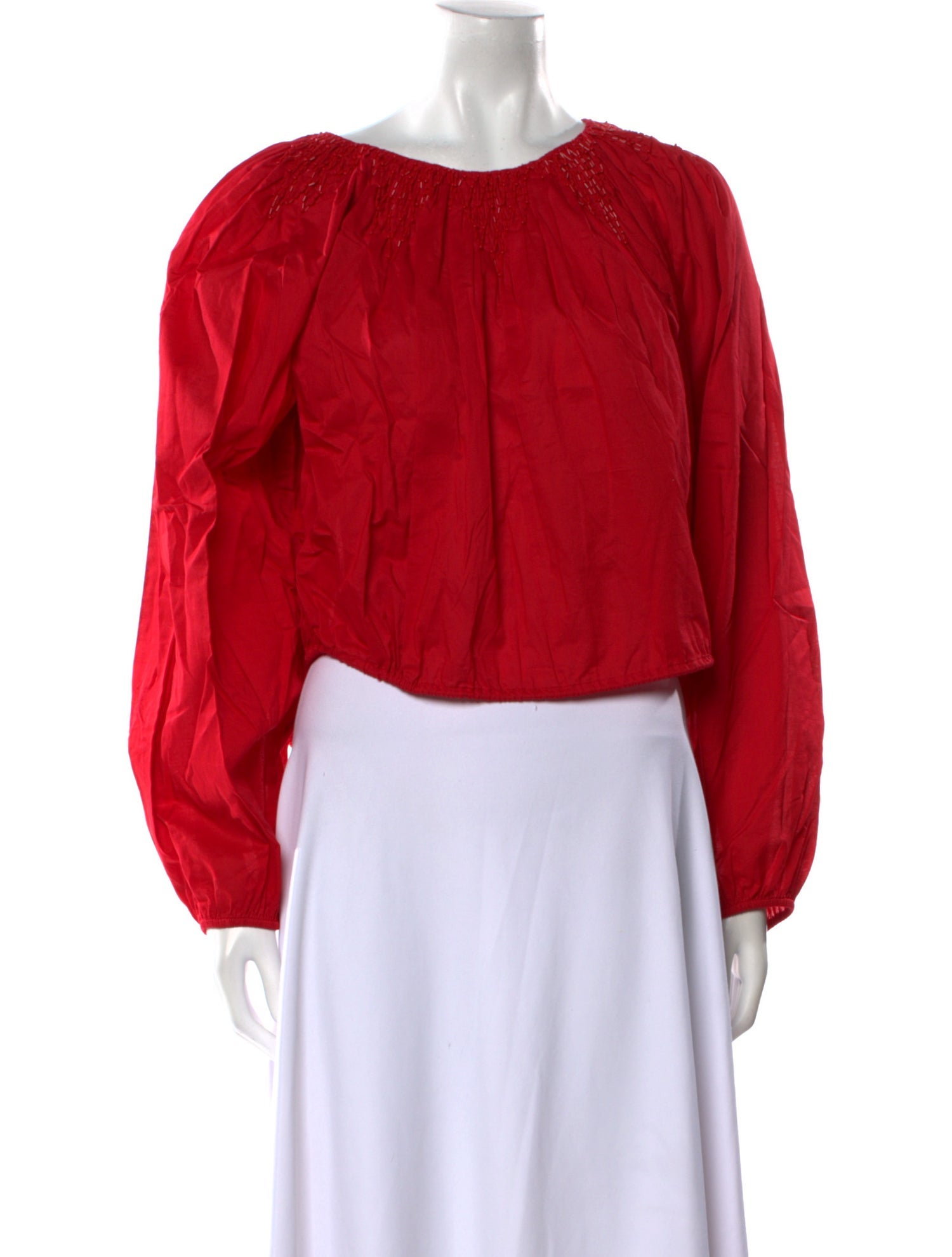 Merlette Scoop Neck Long Sleeve Crop Top