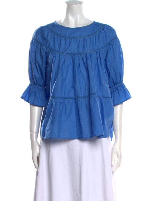 Merlette Bateau Neckline Three-Quarter Sleeve Blouse