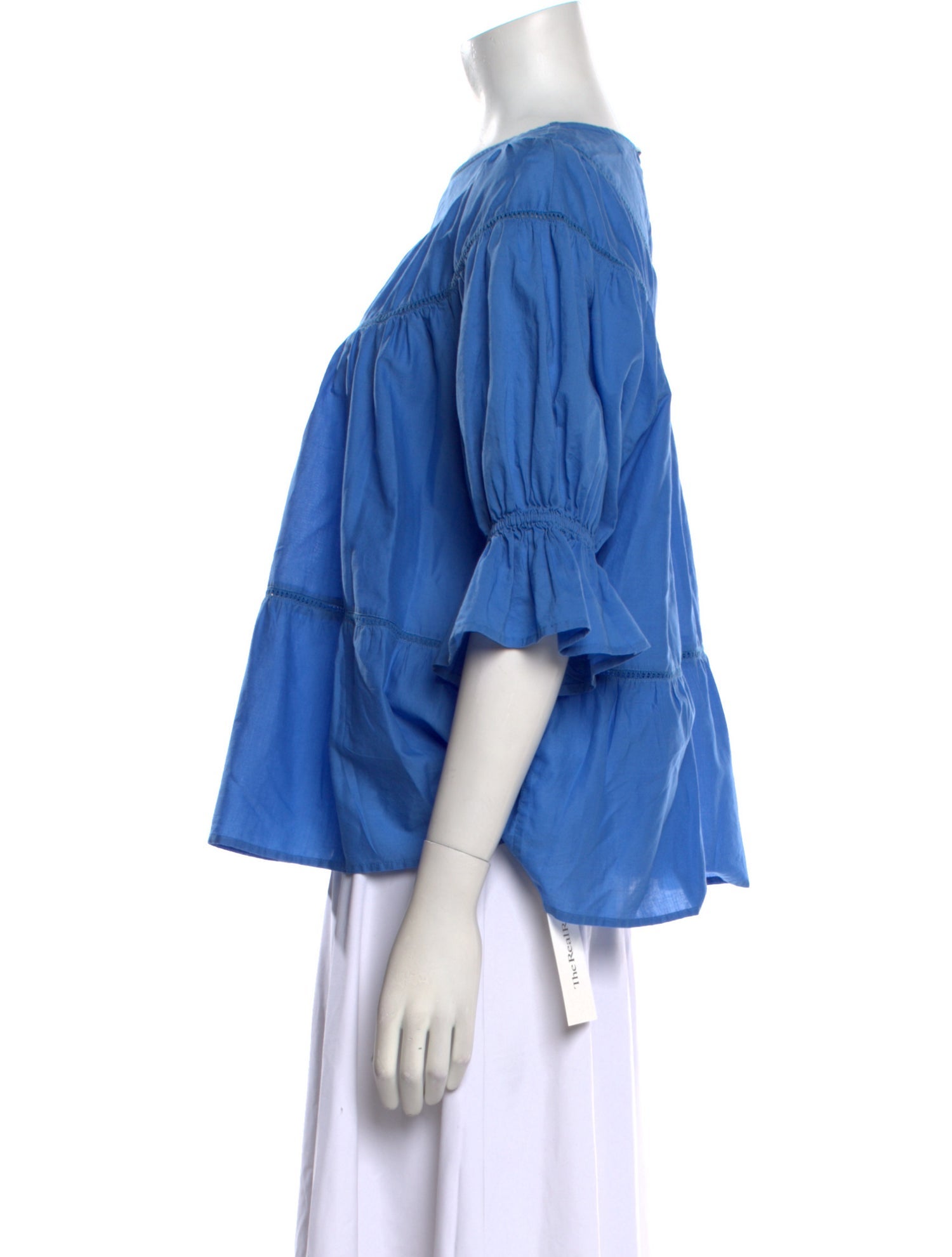 Merlette Bateau Neckline Three-Quarter Sleeve Blouse