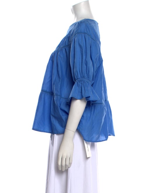 Merlette Bateau Neckline Three-Quarter Sleeve Blouse