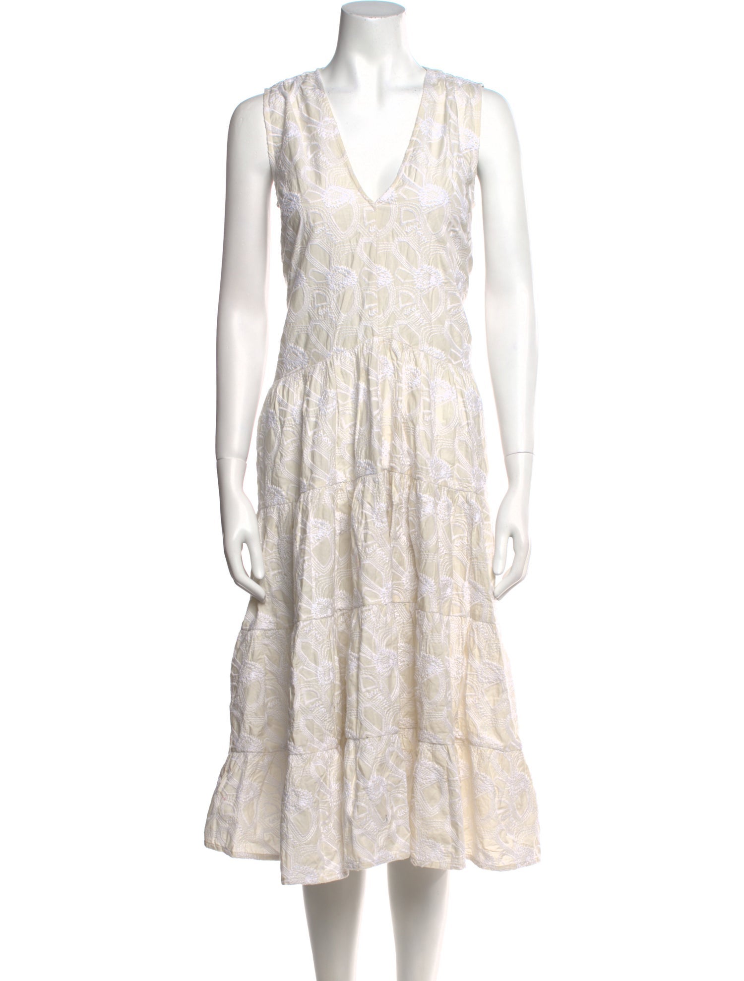 Merlette Paisley Print Midi Length Dress