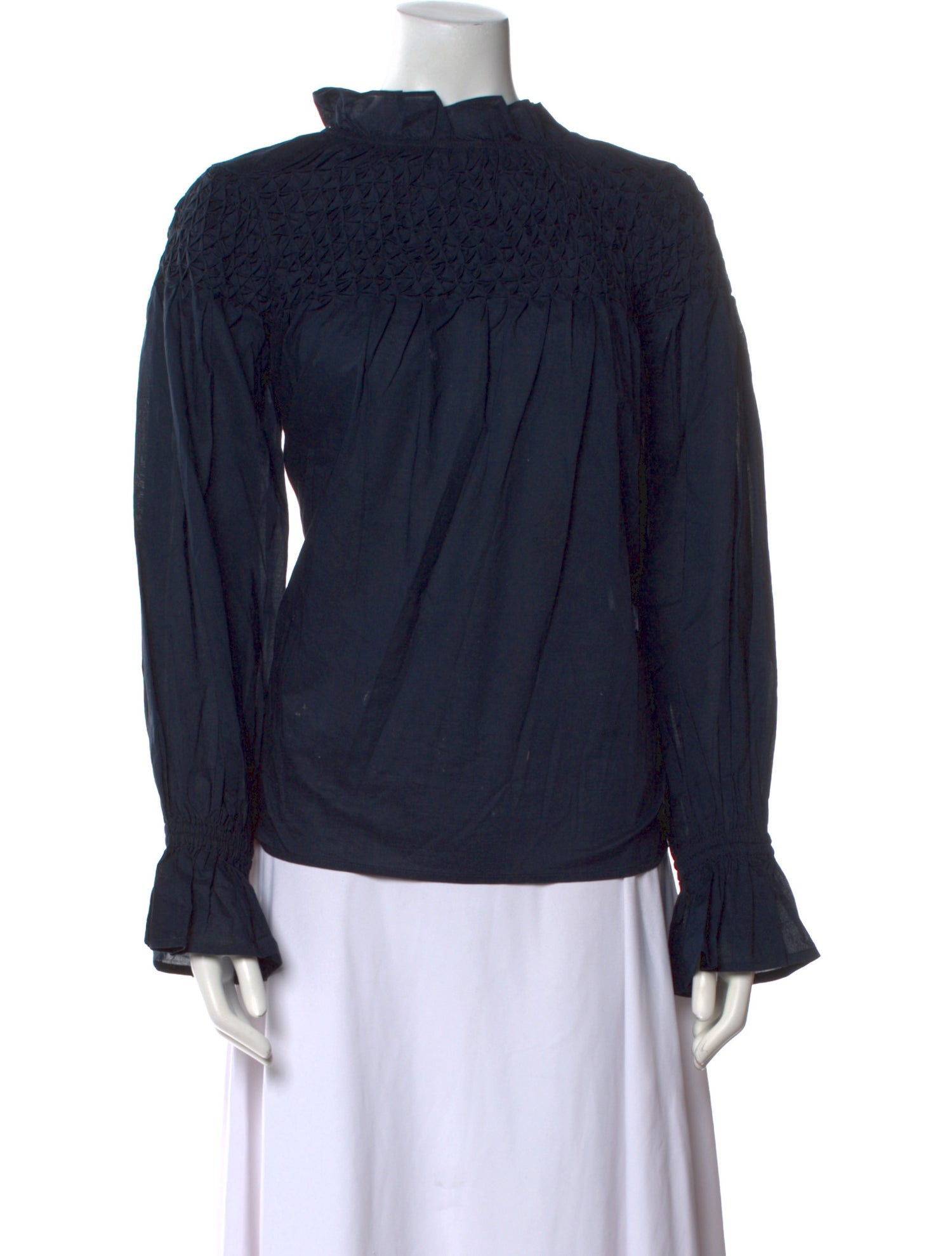 Merlette Mock Neck Long Sleeve Blouse