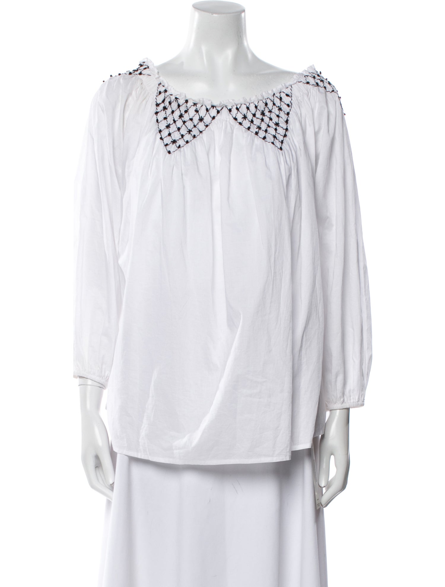 Merlette Scoop Neck Three-Quarter Sleeve Blouse