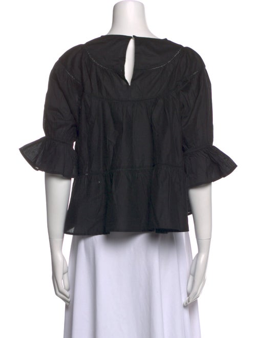 Merlette Scoop Neck Three-Quarter Sleeve Crop Top