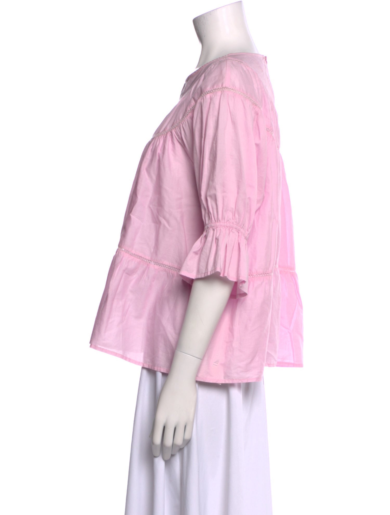 Merlette Scoop Neck Three-Quarter Sleeve Blouse