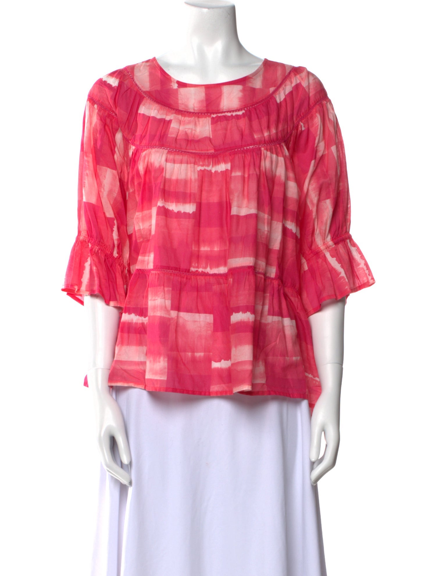 Merlette Printed Bateau Neckline Blouse