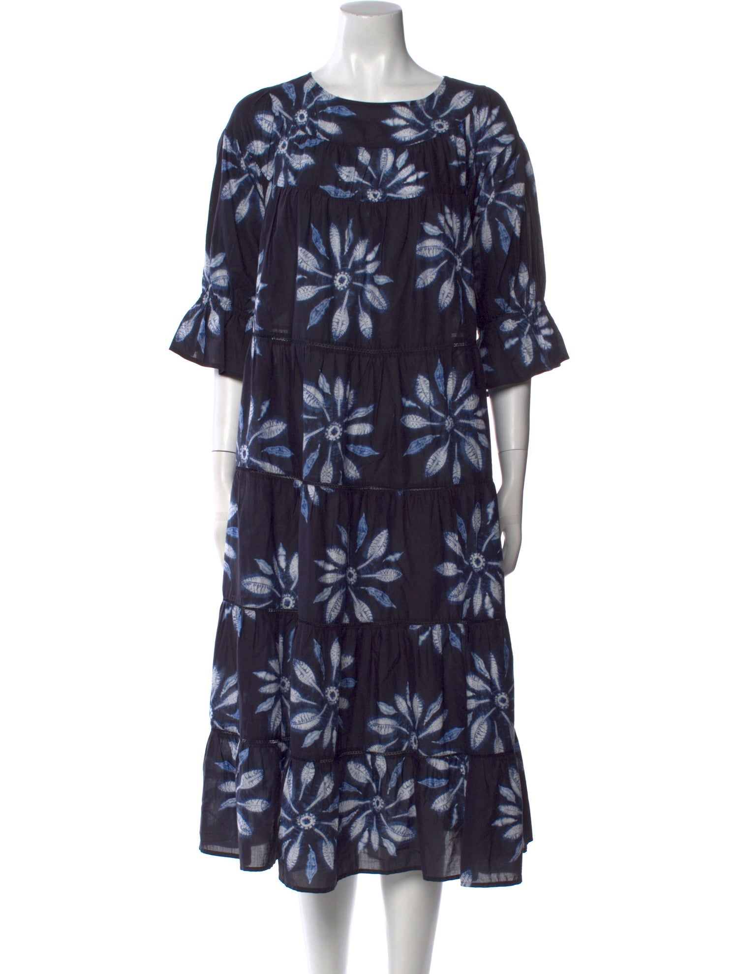 Merlette Floral Print Midi Length Dress