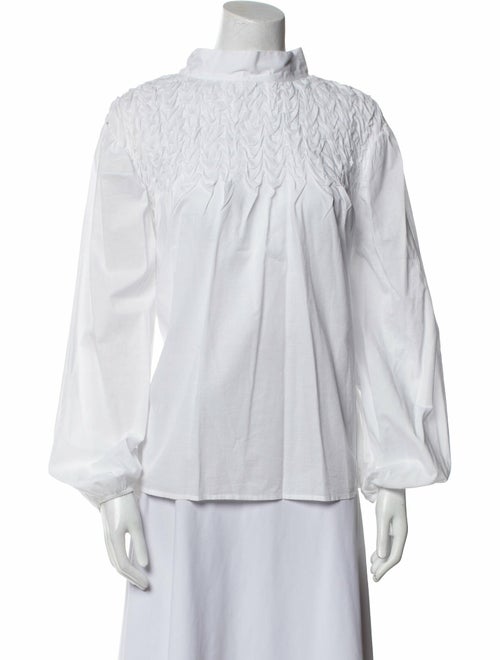 Merlette Mock Neck Long Sleeve Blouse