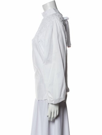 Merlette Mock Neck Long Sleeve Blouse