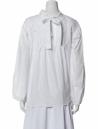 Merlette Mock Neck Long Sleeve Blouse