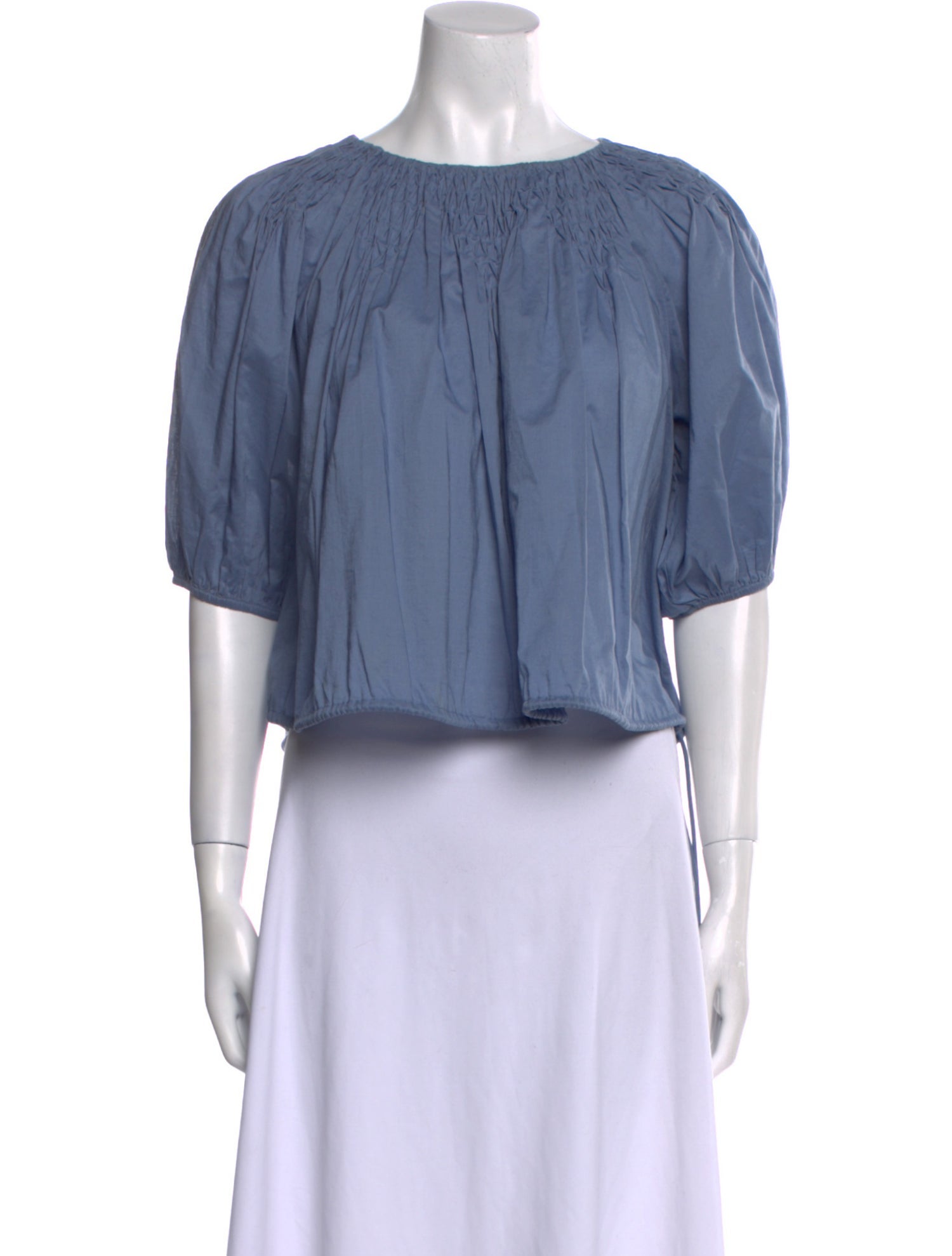 Merlette Scoop Neck Short Sleeve Crop Top