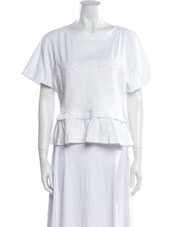 Merlette Scoop Neck Short Sleeve Crop Top