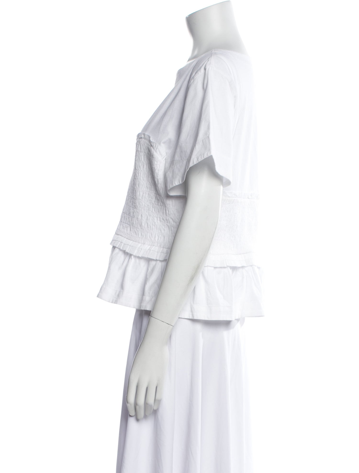 Merlette Scoop Neck Short Sleeve Crop Top