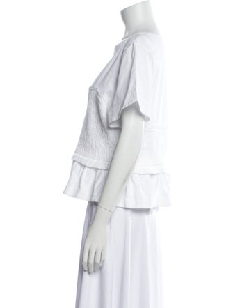 Merlette Scoop Neck Short Sleeve Crop Top