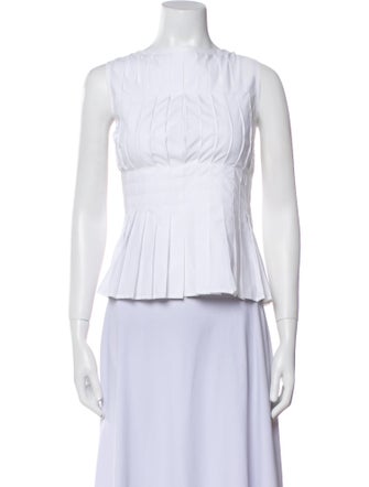 Merlette Bateau Neckline Sleeveless Crop Top