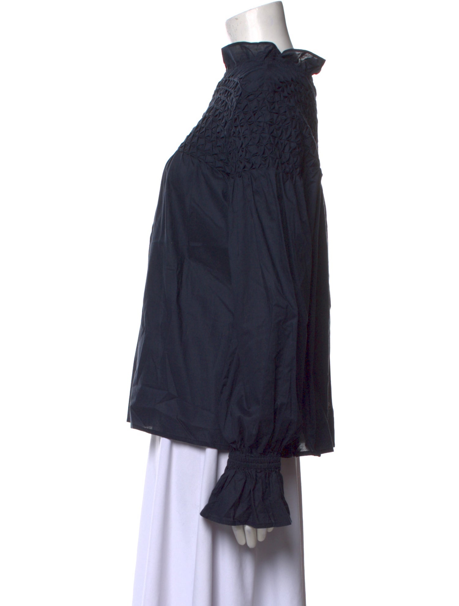 Merlette Mock Neck Long Sleeve Blouse