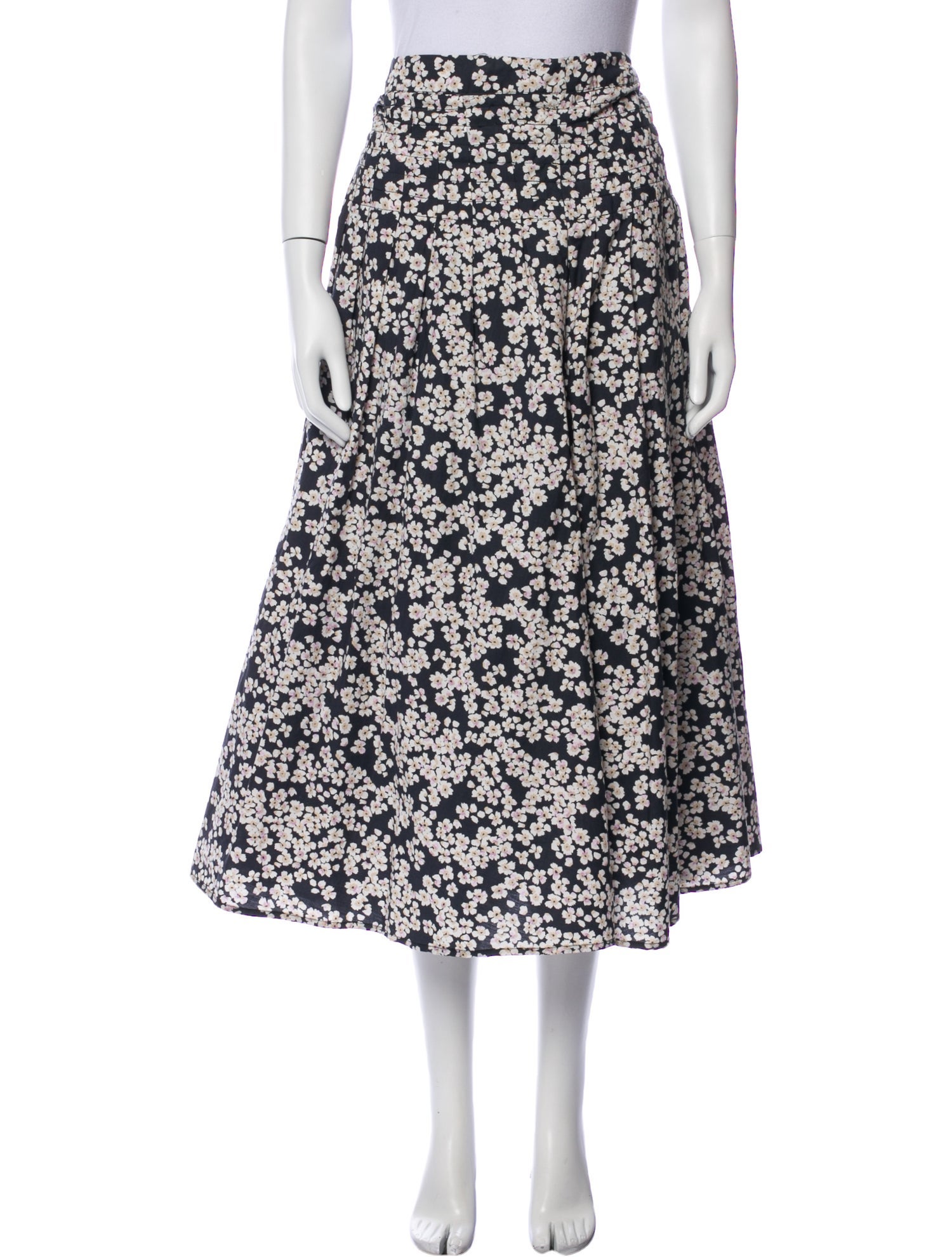Merlette Floral Print Midi Length Skirt