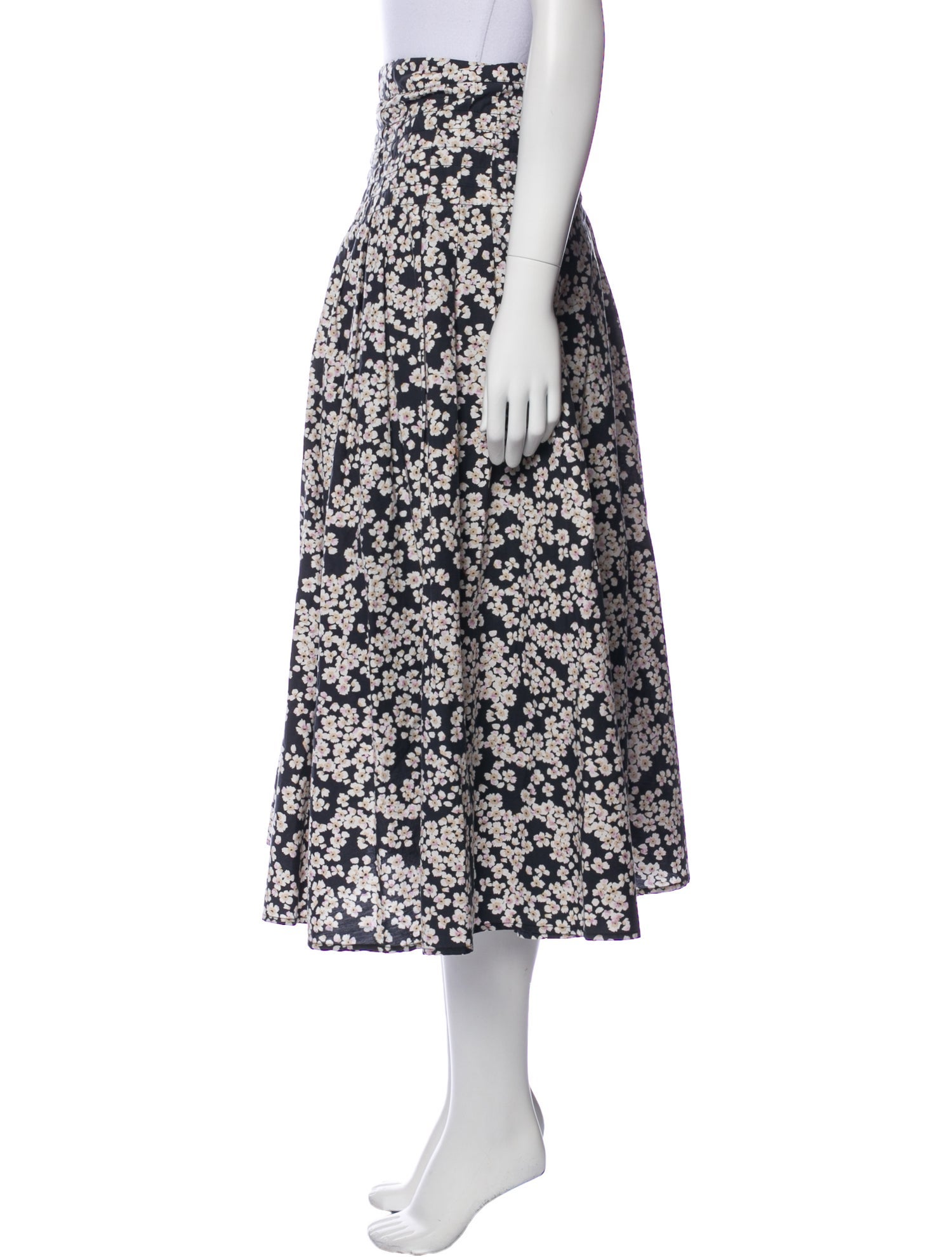 Merlette Floral Print Midi Length Skirt