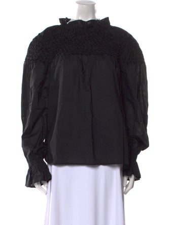 Merlette Mock Neck Long Sleeve Blouse