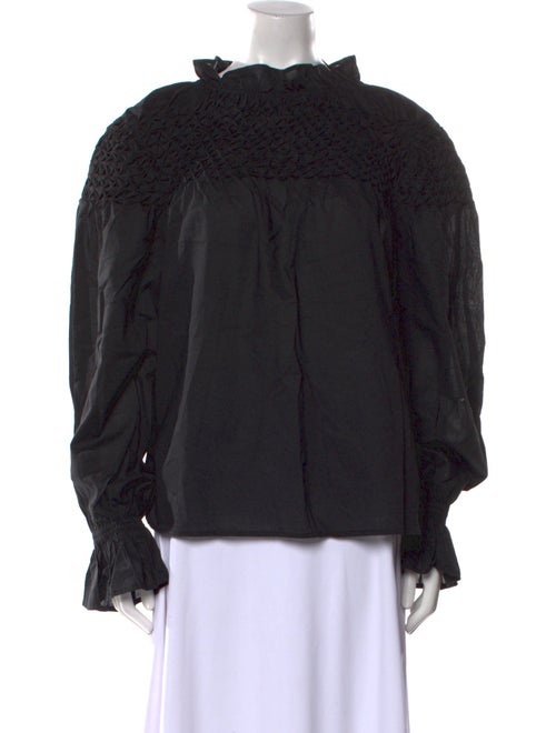 Merlette Mock Neck Long Sleeve Blouse