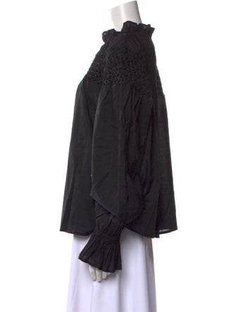 Merlette Mock Neck Long Sleeve Blouse