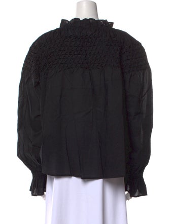 Merlette Mock Neck Long Sleeve Blouse