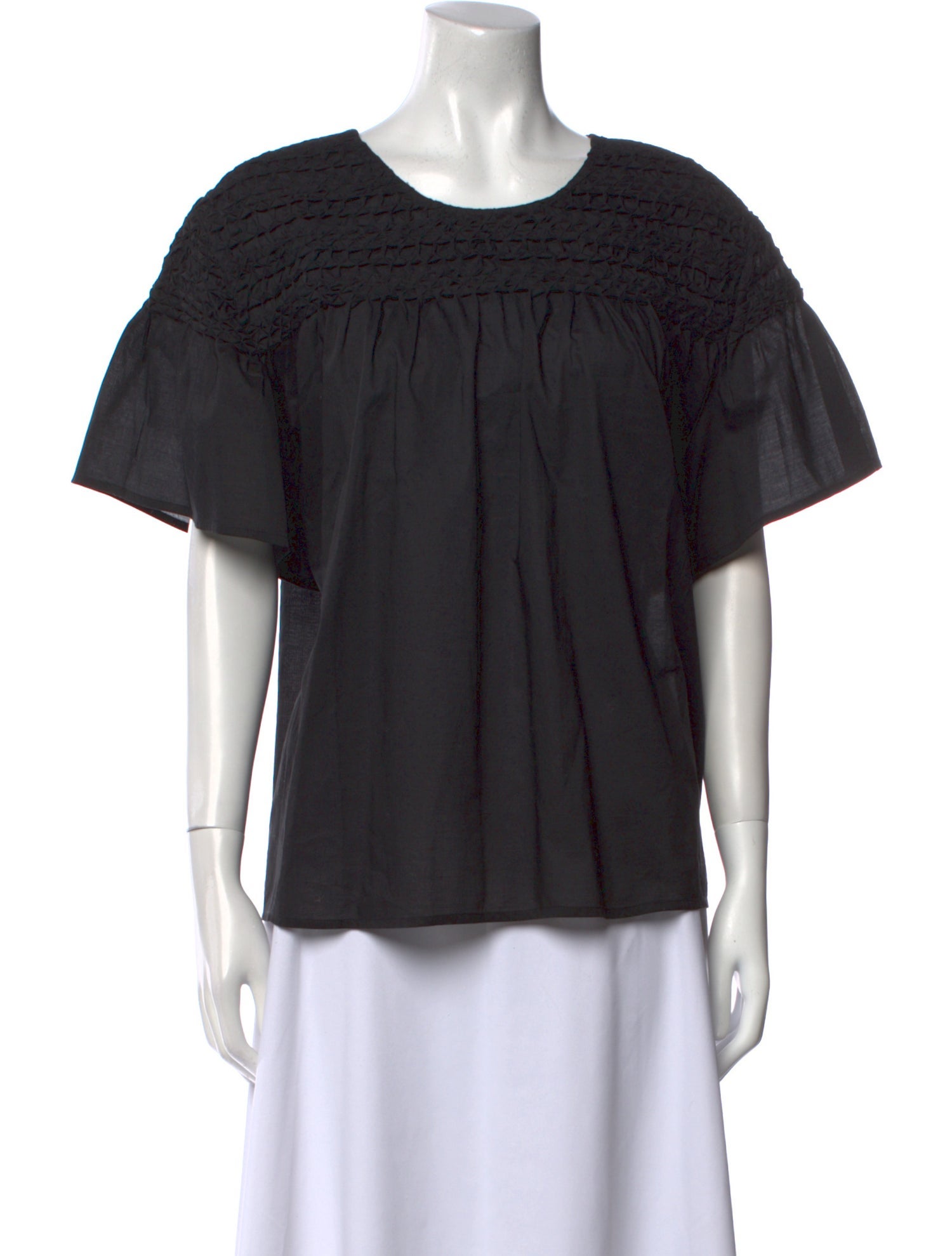 Merlette Scoop Neck Short Sleeve Blouse